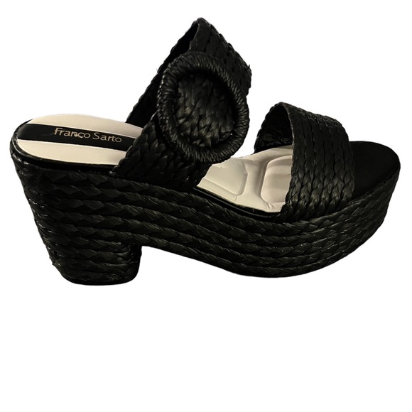 NEW Franco Sarto Costa Wedge Sandal Size 10 Black - Picture 1 of 11